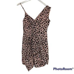 BCBGeneration Mini Dress One Shoulder Cocktail Dress Animal Print Womens 2